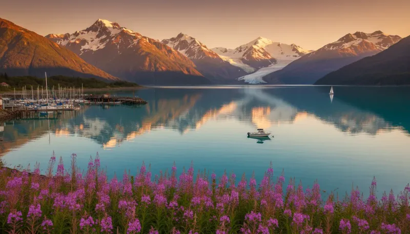 Alaska boating waters. Backdrop for the Boating Hubs Alaska marina directory