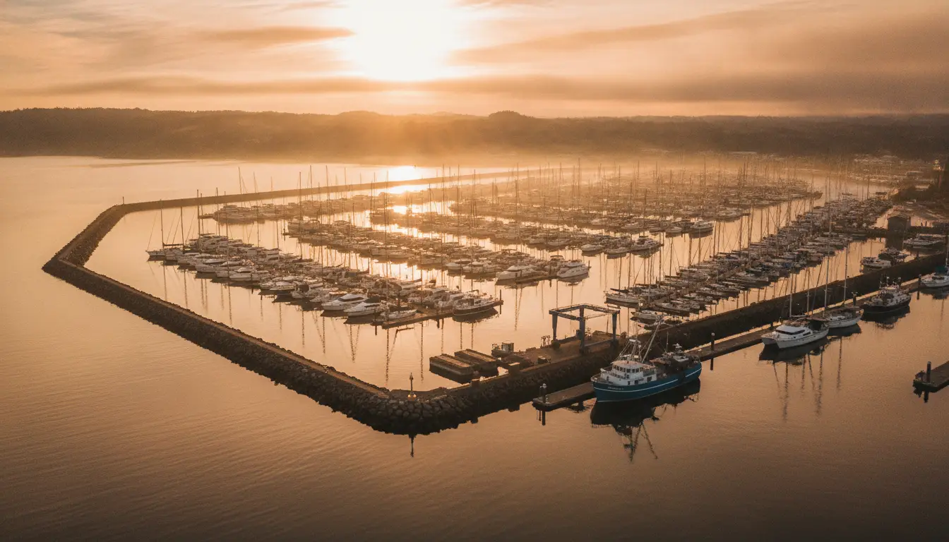 Marina Services: Full-service marinas with fuel, pumpout, slips, repairs, and provisioning.