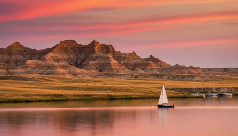South Dakota boating waters. Backdrop for the Boating Hubs South Dakota marina directory