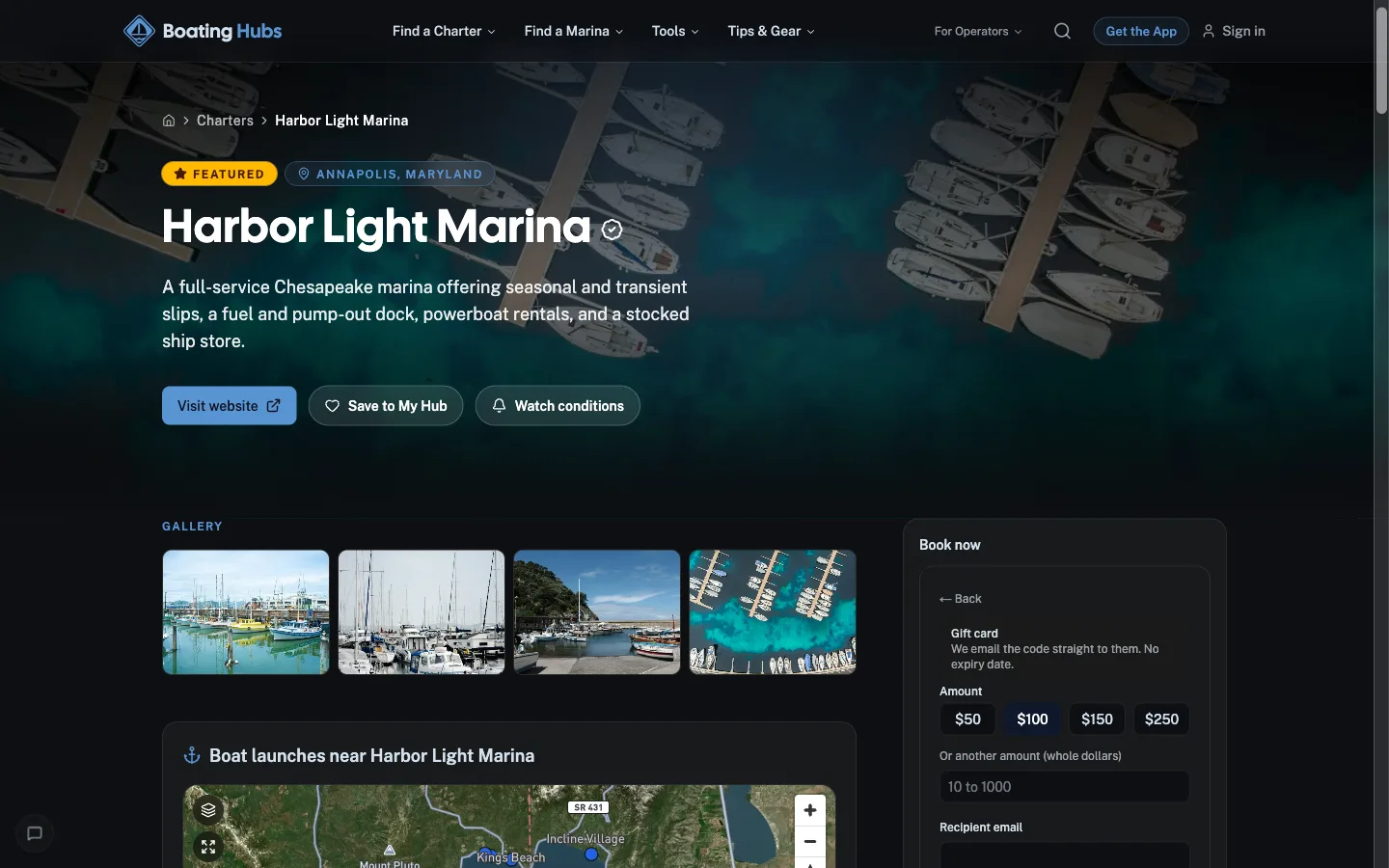 Promotions as a customer sees it on Boating Hubs